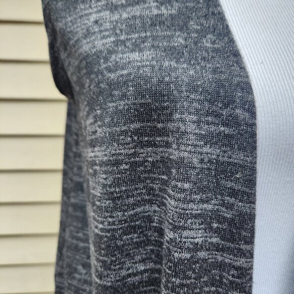 Lularoe Sleeveless Duster Long Cardigan Sweater Marled Black Gray Side Slits - Picture 6 of 13